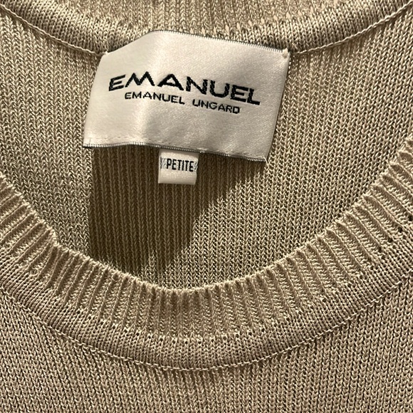 Knit sleeveless top Petite new never worn scoop neck Emanuel Ungaro 100% rayon - Picture 2 of 3